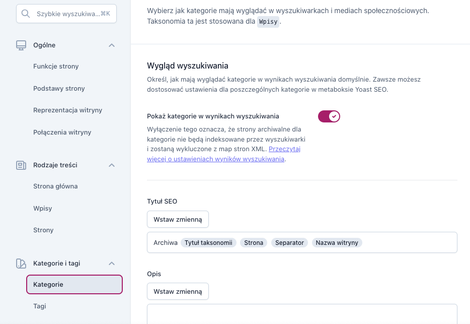 wylaczanie-kategorii -Yoast-SEO