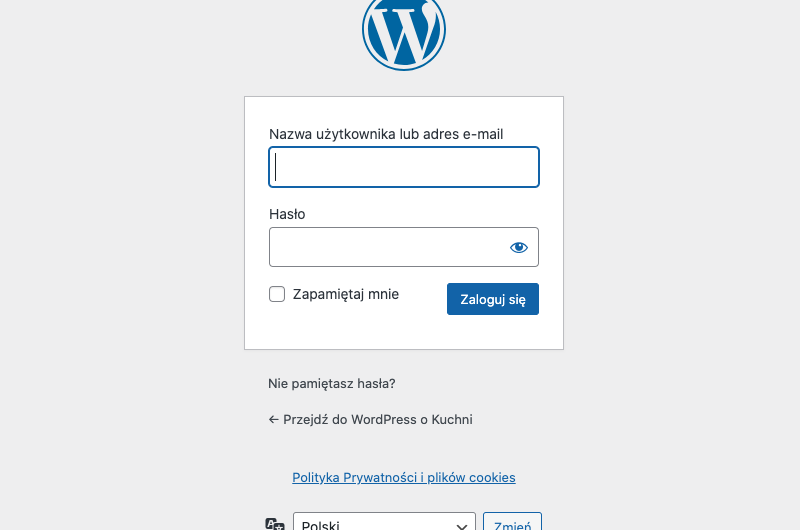Zmiana adresu logowania WordPress